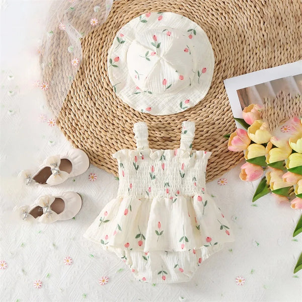 house on the hill tulip rompers＆bonnet