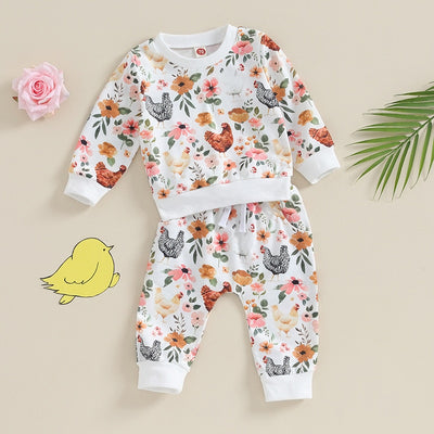 CHICKENS Floral Outfit