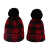 PLAID Knitted Matching Beanies