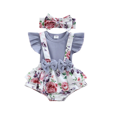 LAVENDER Floral Romper with Headband