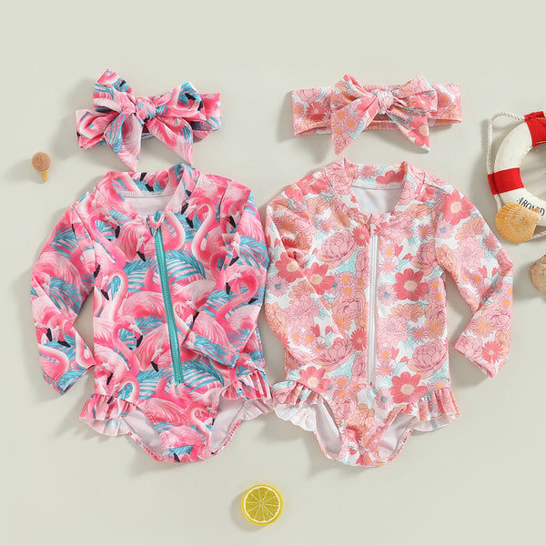 FLAMINGO LongSleeve Swimsuit Hazel & Bo