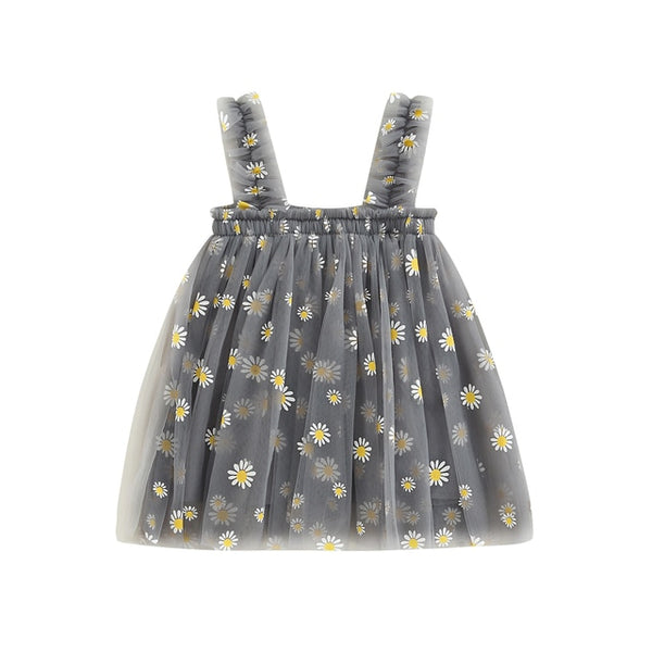grey daisy dress DAISIES Tulle clr-dscrp::KELLY GREEN MULTI