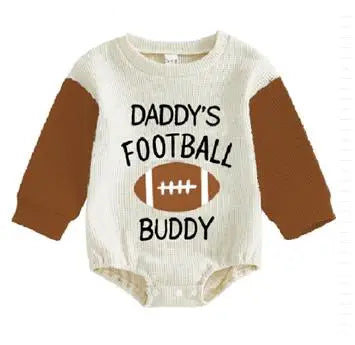 DADDY'S FOOTBALL BUDDY Long-Sleeve Onesie