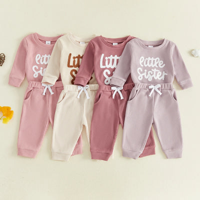 LITTLE SISTER Waffle Knit Outfit