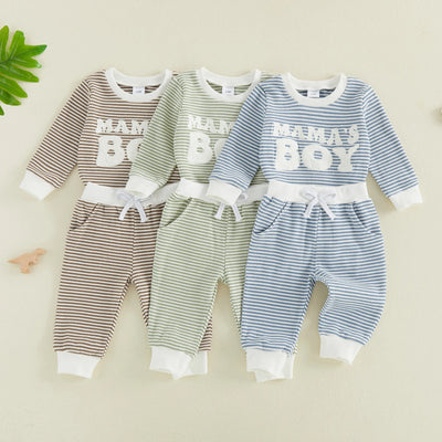 MAMA'S BOY Striped Joggers Outfit