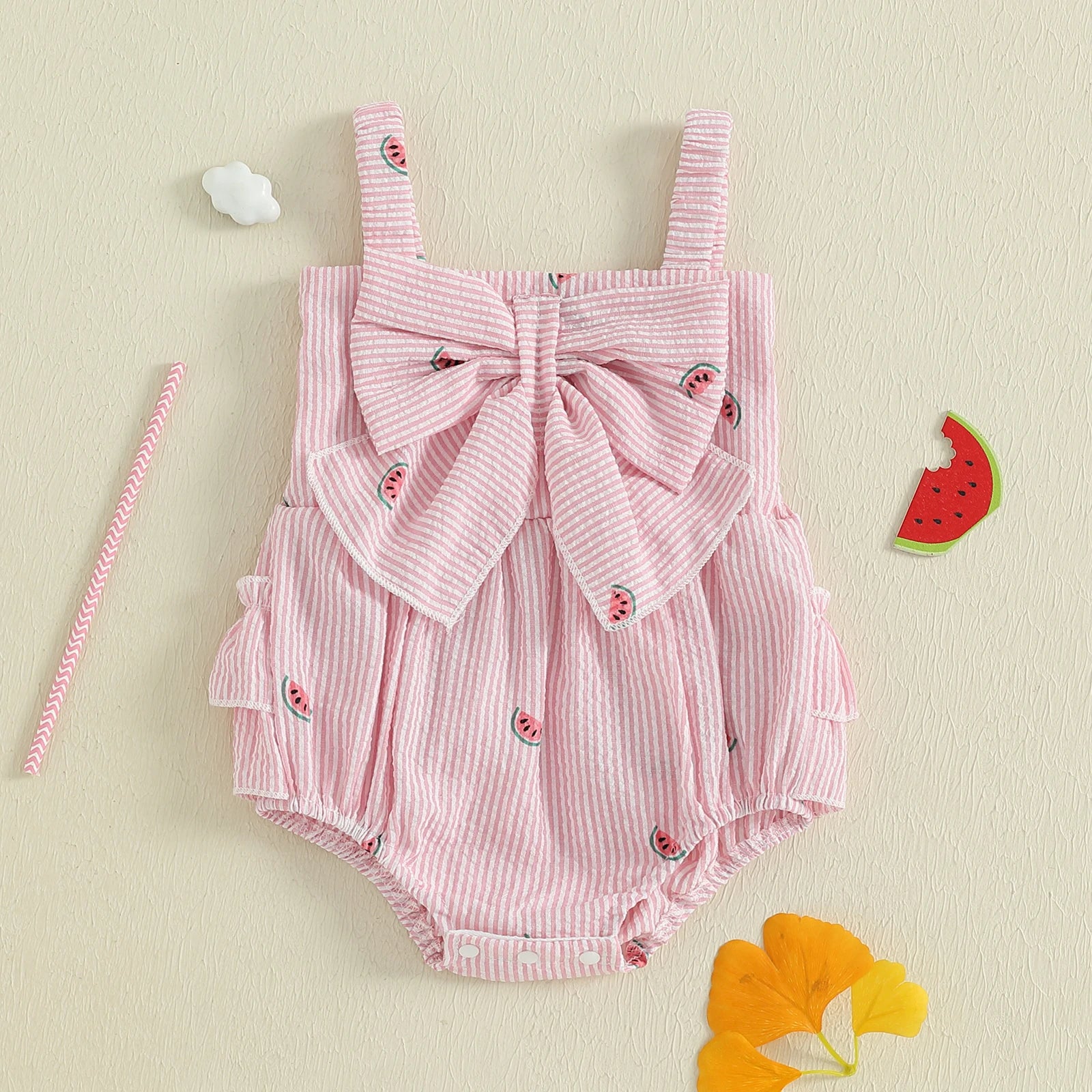 WATERMELON Bow Romper