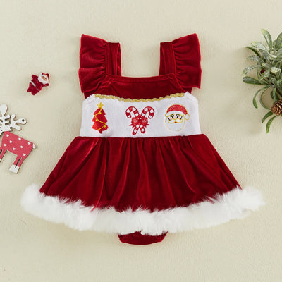 CHRISTMAS Velvet Romper Dress