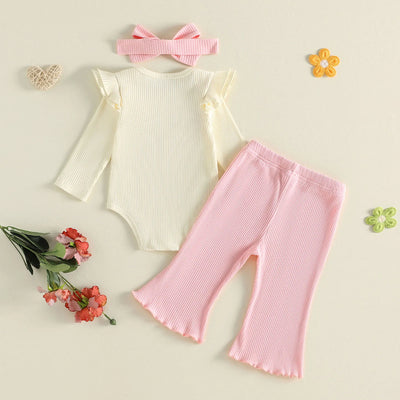 DADDY'S GIRL Ribbed Bellbottom Outfit