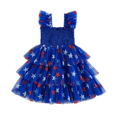 RED WHITE AND BLUE Layered Tulle Dress