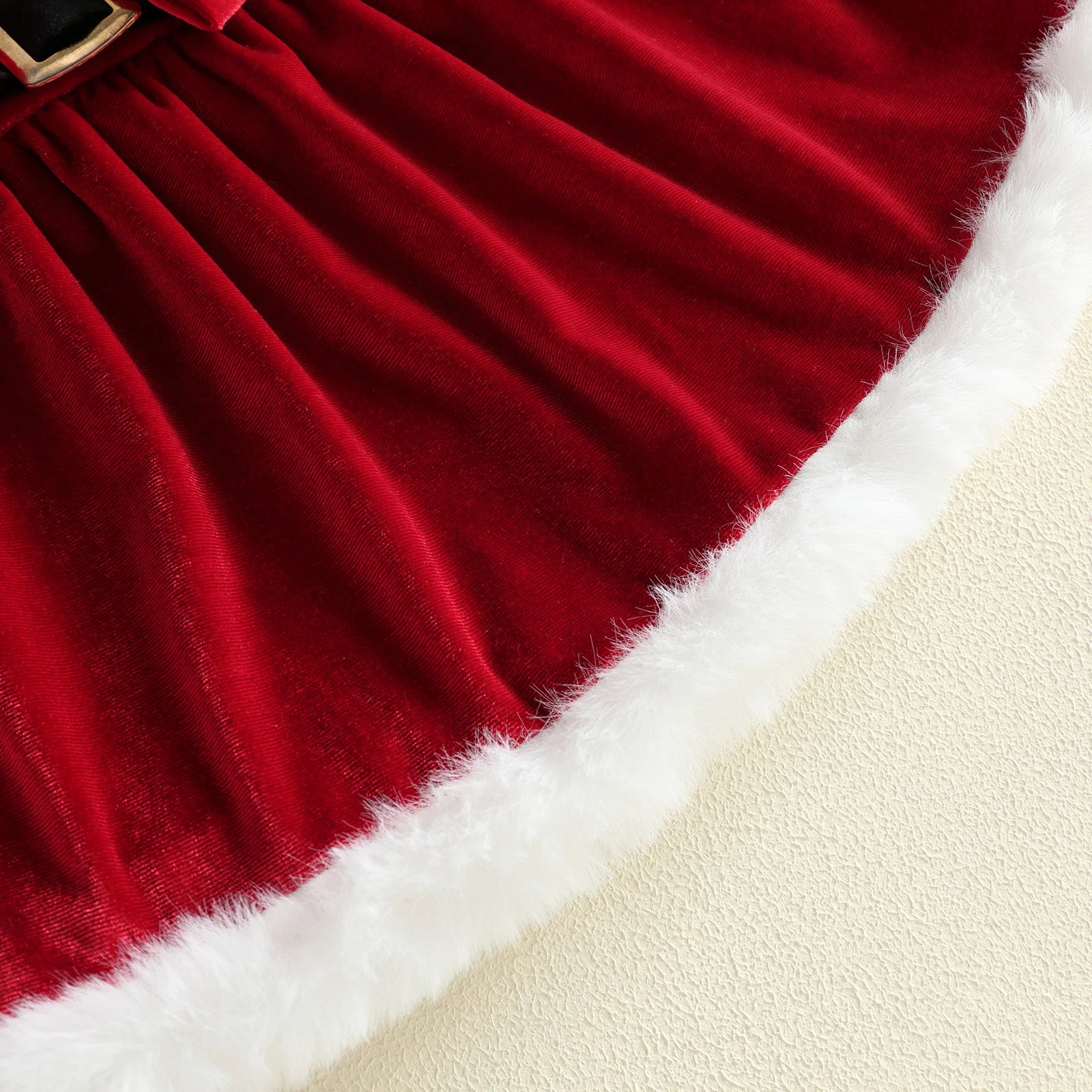 LITTLE MISS SANTA Velvet Bowtie Dress