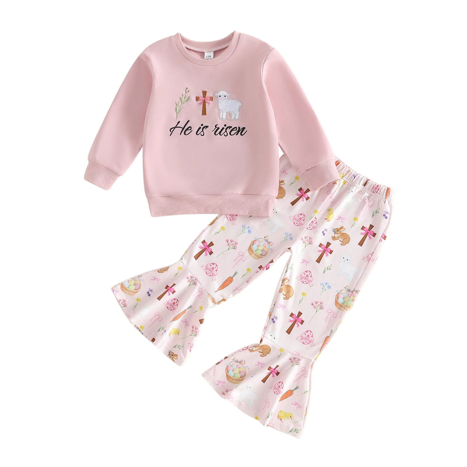 HE IS RISEN Pink Easter Bellbottom Outfit
