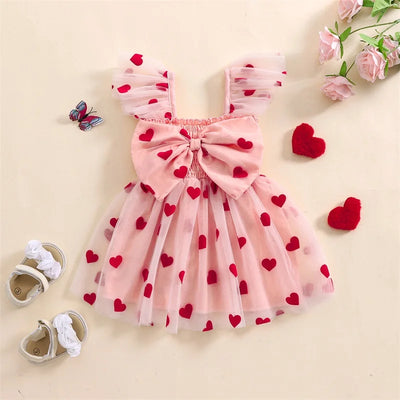 HEARTS Smocked Bowtie Tulle Dress
