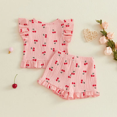 CHERRIES Ruffle Bowtie Outfit