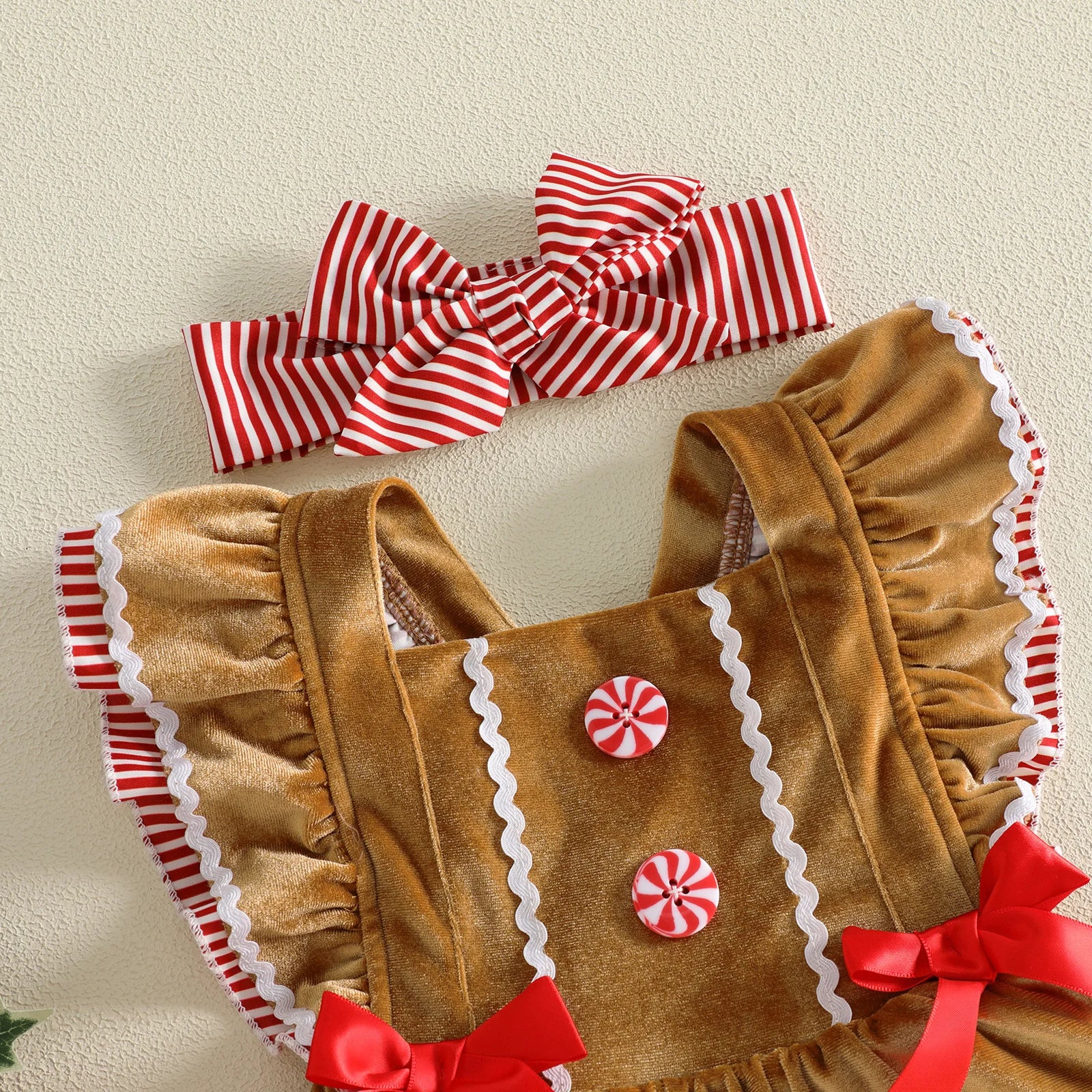 GINGERBREAD GIRL Bowtie Romper