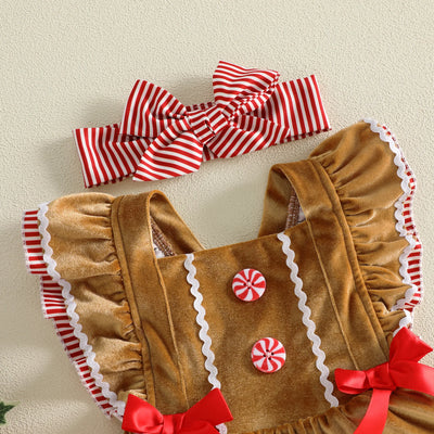 GINGERBREAD GIRL Bowtie Romper