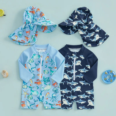 SEA BREEZE Swimsuit with Sun Hat