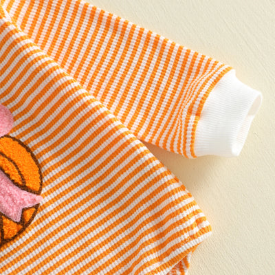 PUMPKIN Bowtie Striped Long-Sleeve