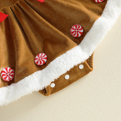 GINGERBREAD GIRL Bowtie Romper