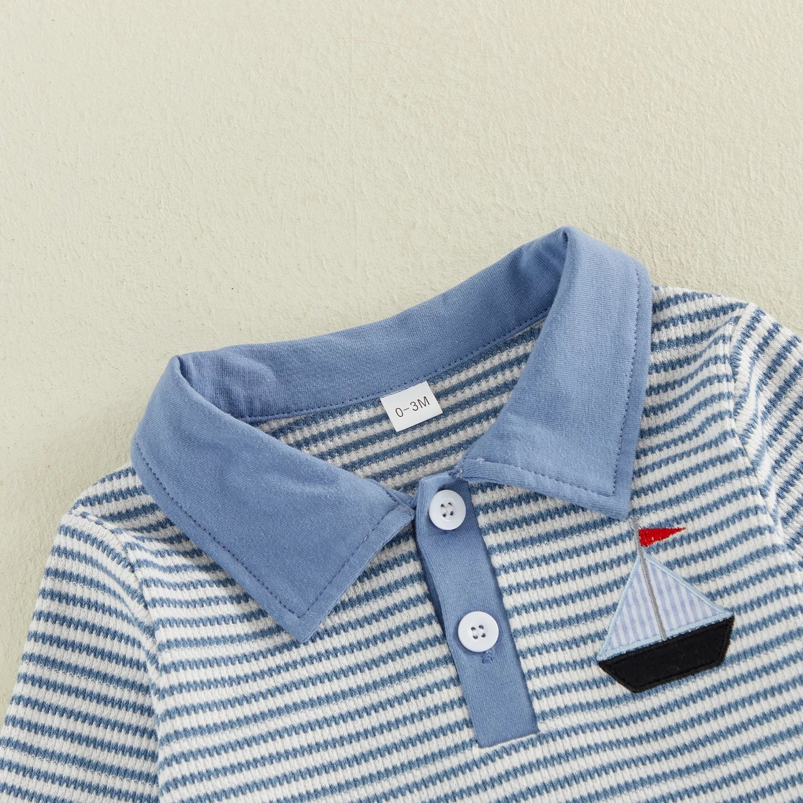 LITTLE MAN Collared Striped Jumpsuit