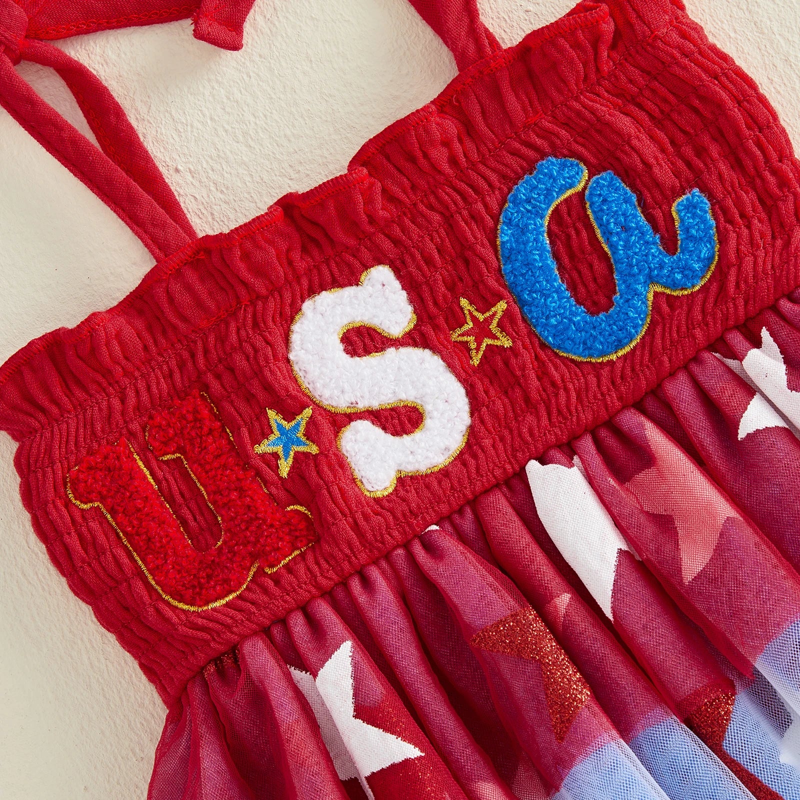 USA Smocked Star Romper