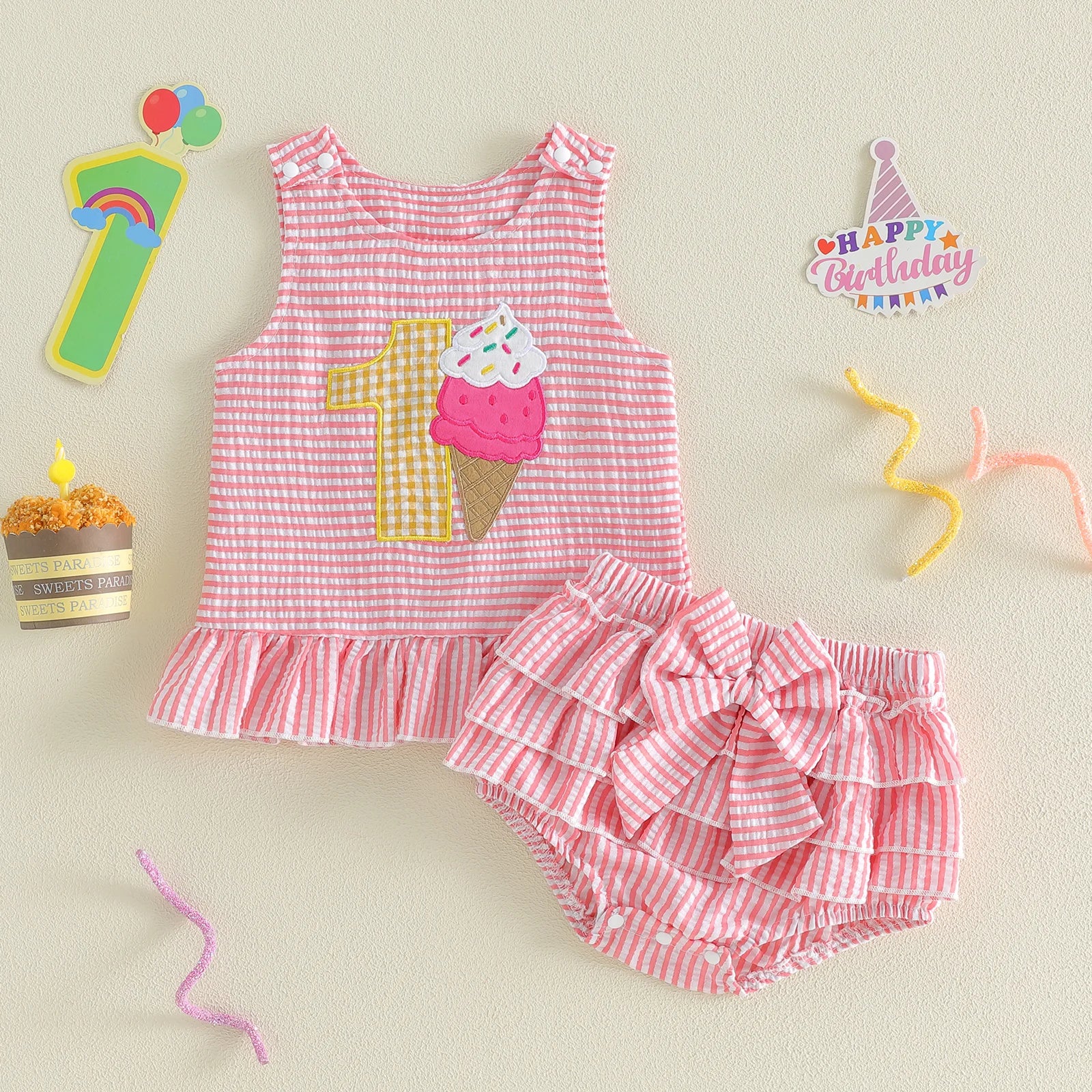ONE Ice Cream Ruffle Outfit