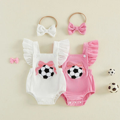 SOCCER Corduroy Ruffle Romper