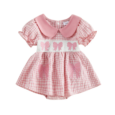 BOWTIES Checkered Romper Dress