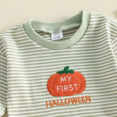 MY FIRST HALLOWEEN Striped Long-Sleeve Onesie