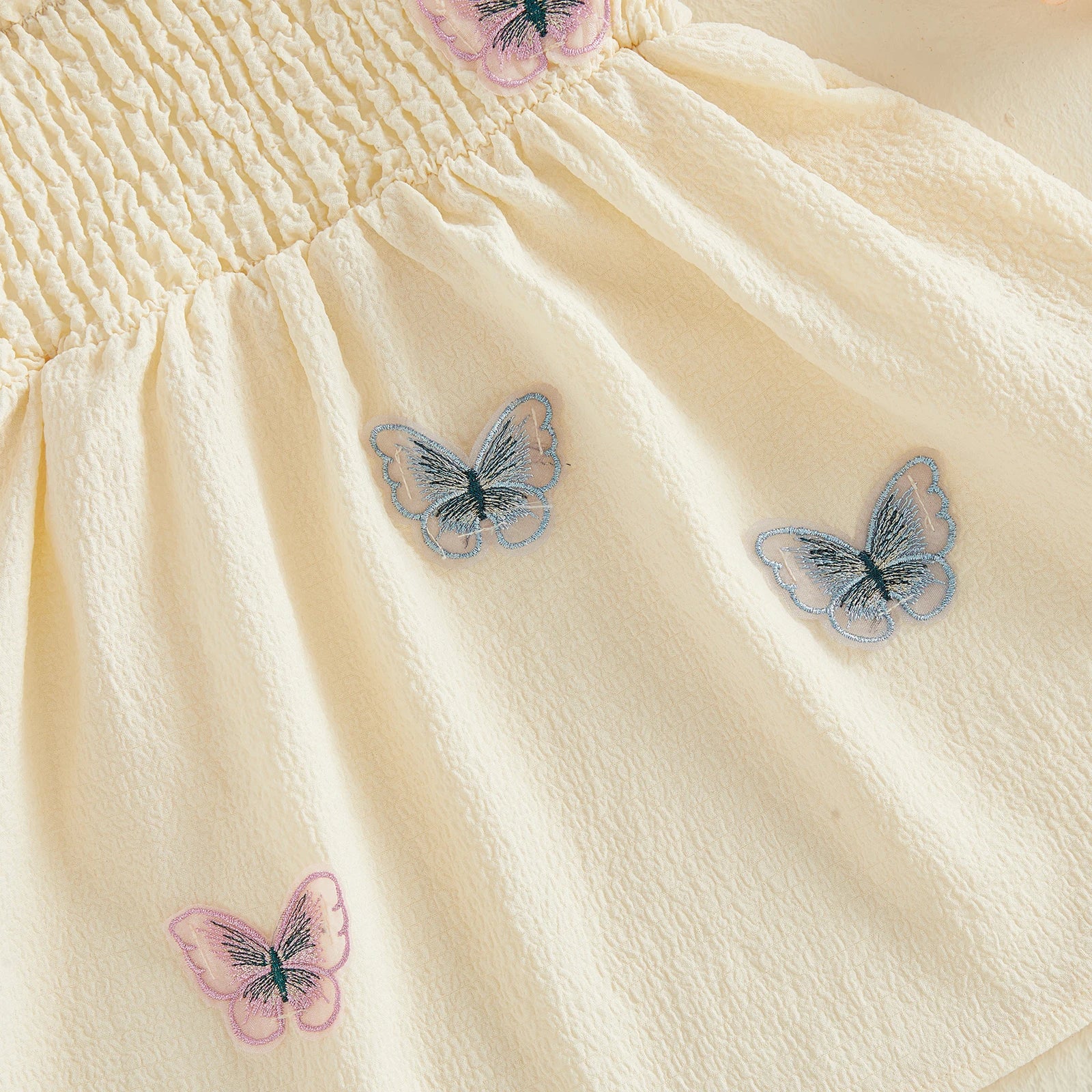 BUTTERFLIES Smocked Dress with Purse