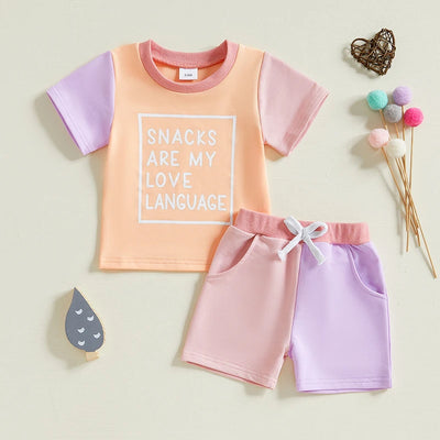 SNACKS ARE MY LOVE LANGUAGE Color Block Outfit