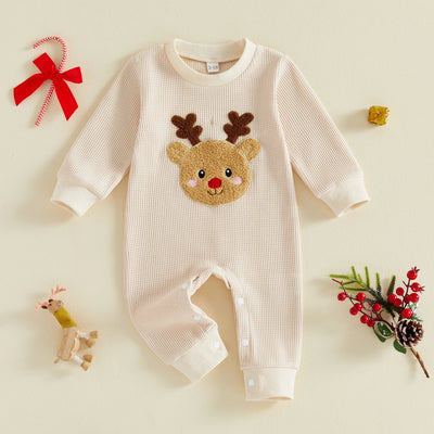 BABY REINDEER Waffle Knit Jumpsuit