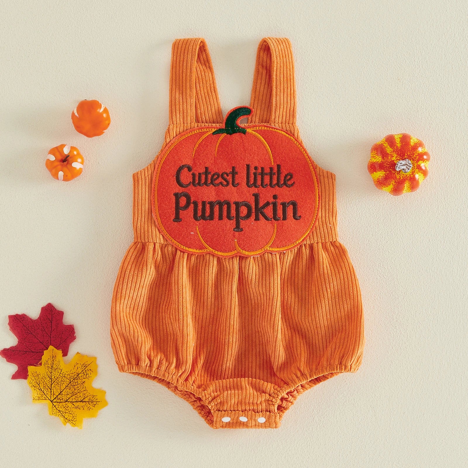 CUTEST LITTLE PUMPKIN Corduroy Romper