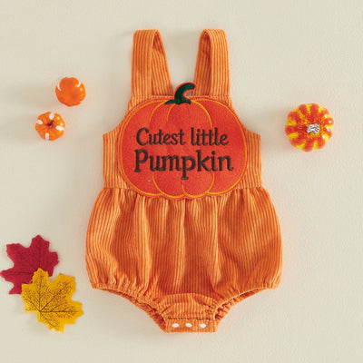 CUTEST LITTLE PUMPKIN Corduroy Romper