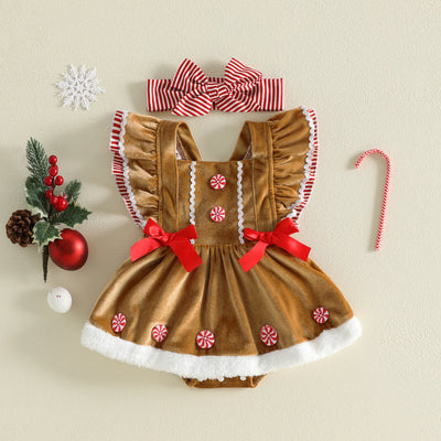 GINGERBREAD GIRL Bowtie Romper