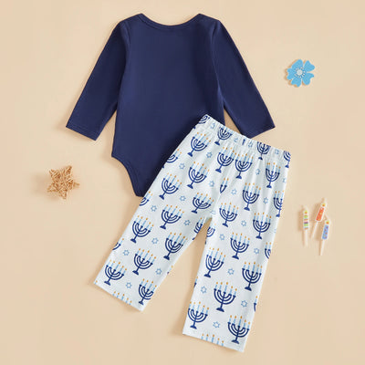MY FIRST HANUKKAH Blue Outfit