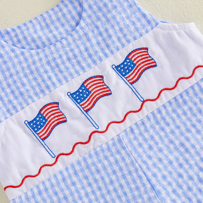 USA FLAG Checkered Jumpsuit