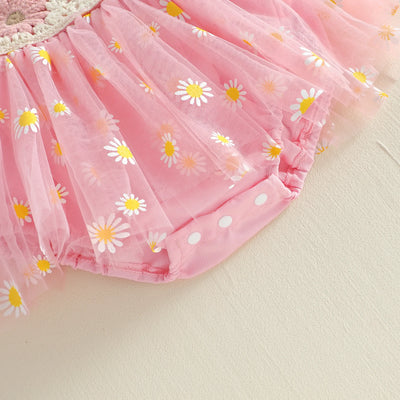 DAISIES Crochet Tulle Romper