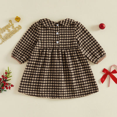 MARA Checkered Flannel Bowtie Dress