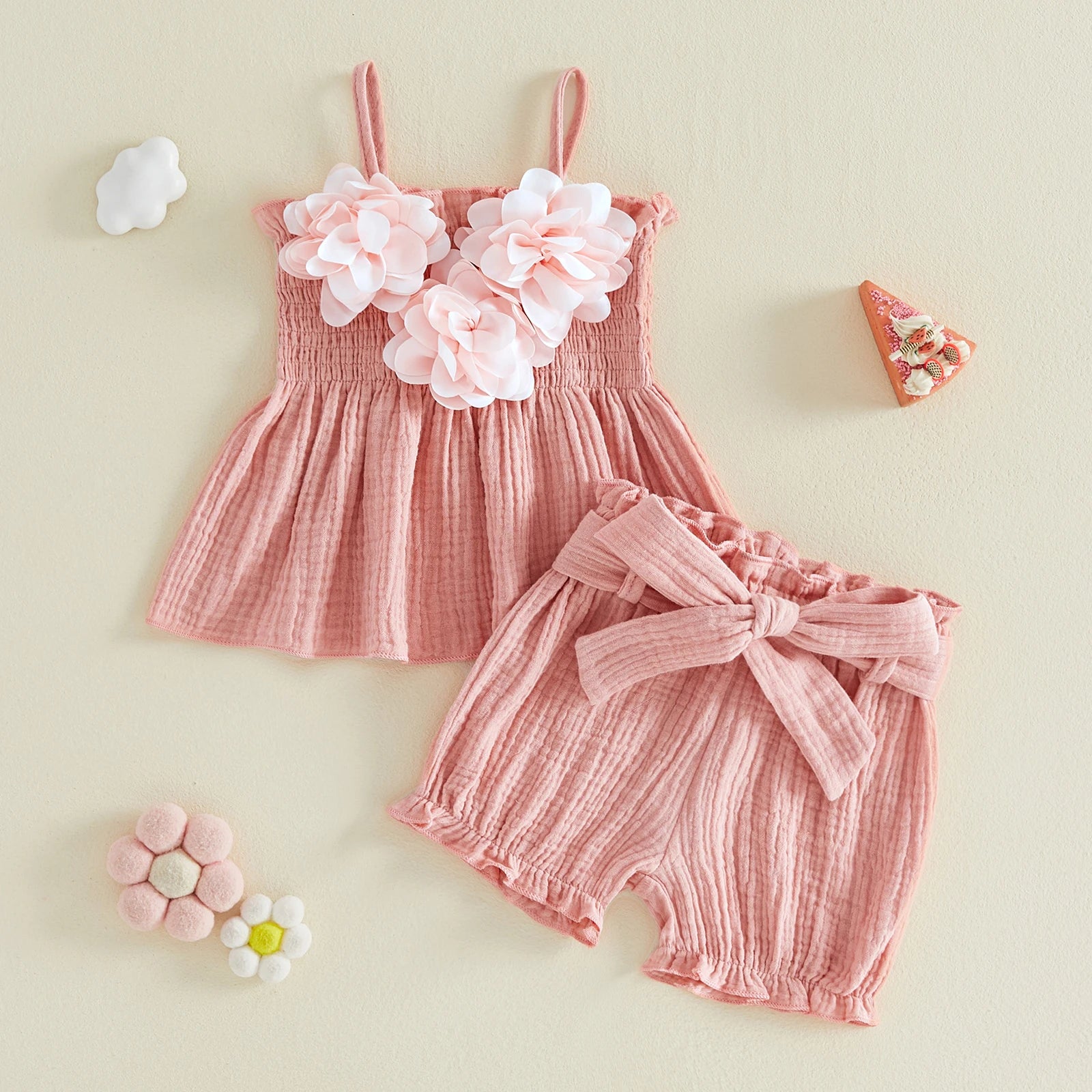 FLOWERS Smocked Summer Outfit