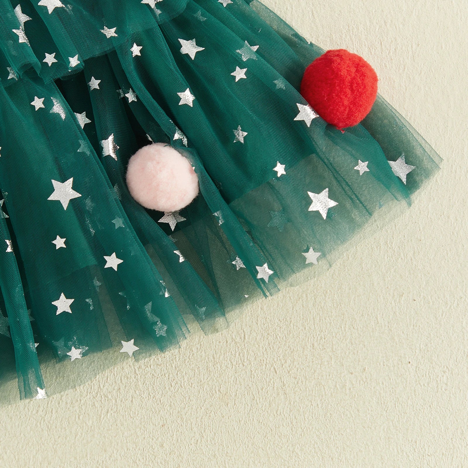CHRISTMAS Layered Pompom Dress