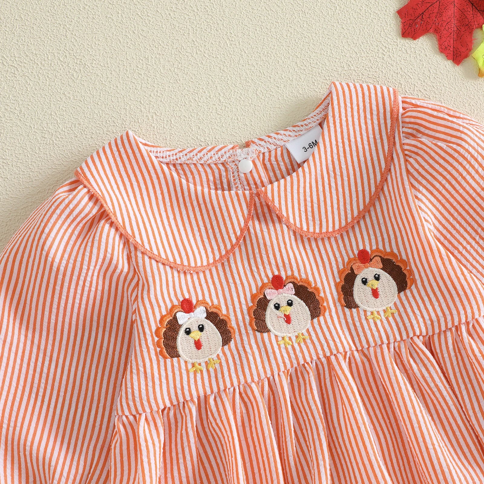 LITTLE TURKYS Collar Romper