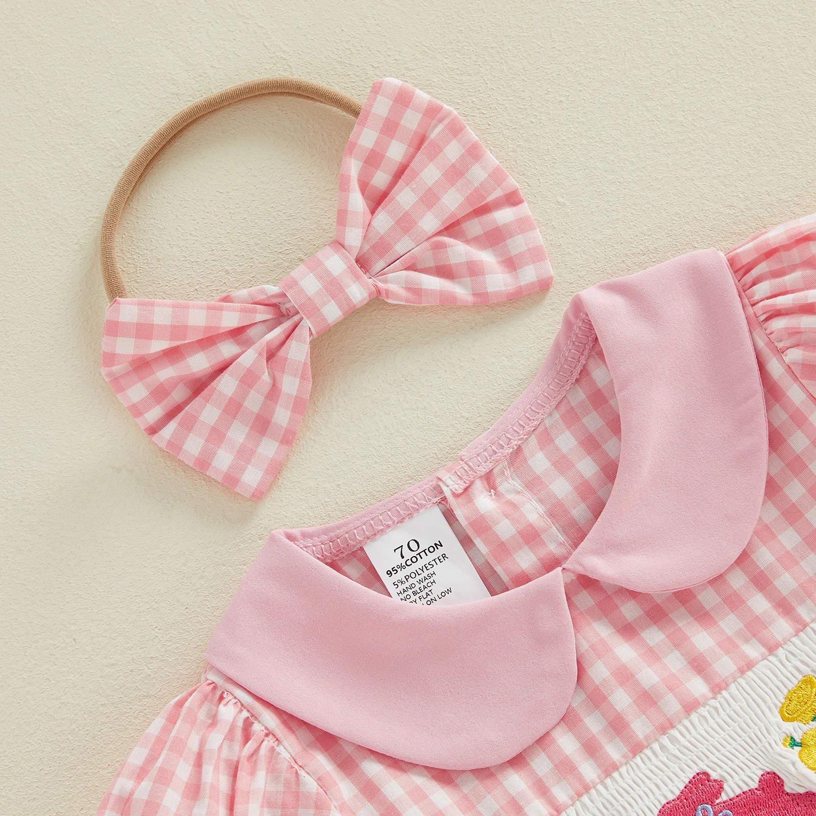 HOPPING BUNNIES Checkered Romper Dress