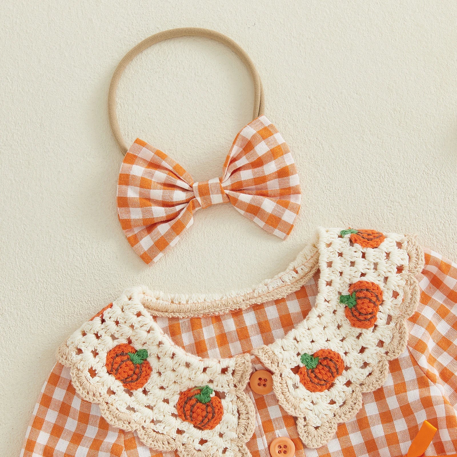 PUMPKINS Crochet Collar Romper