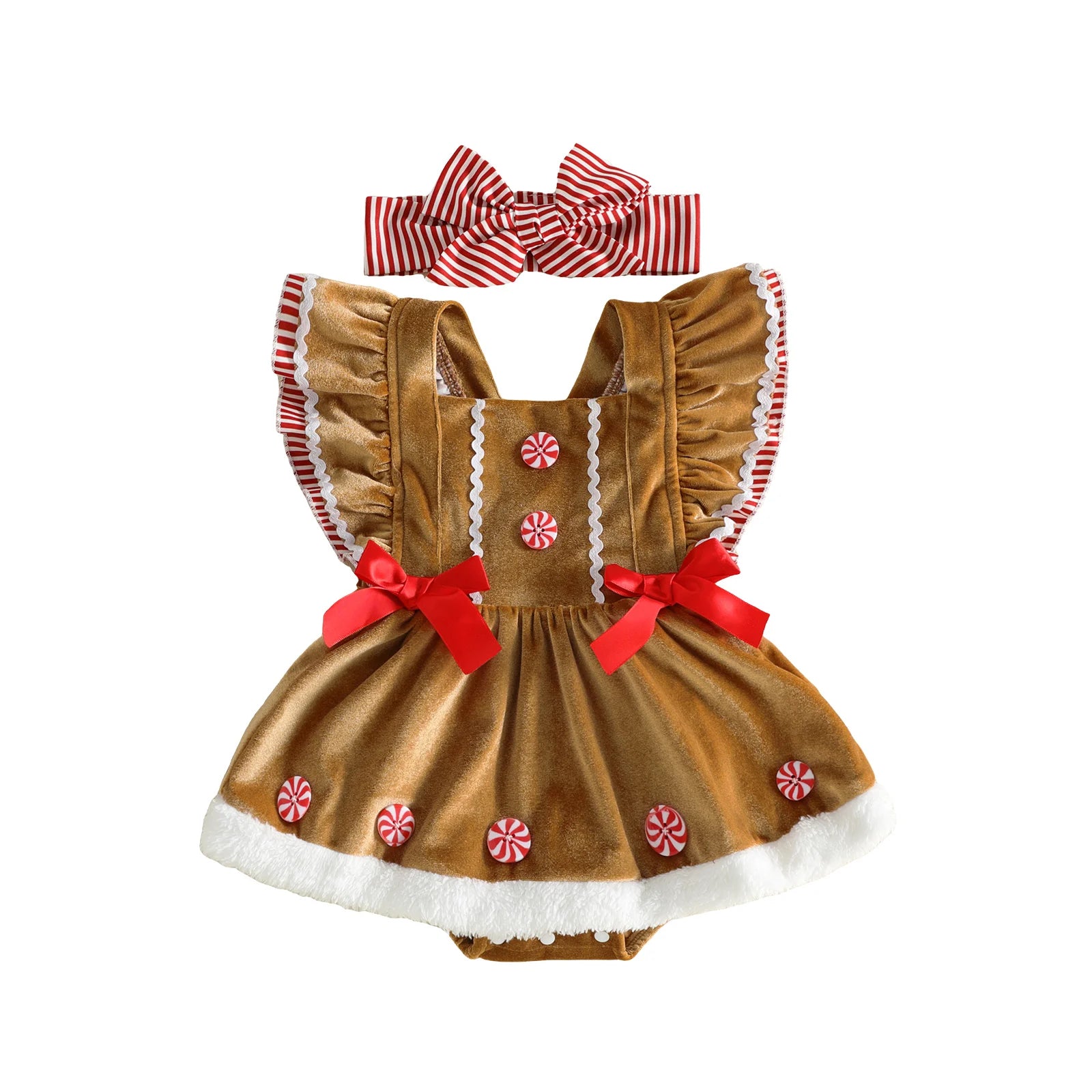 GINGERBREAD GIRL Bowtie Romper