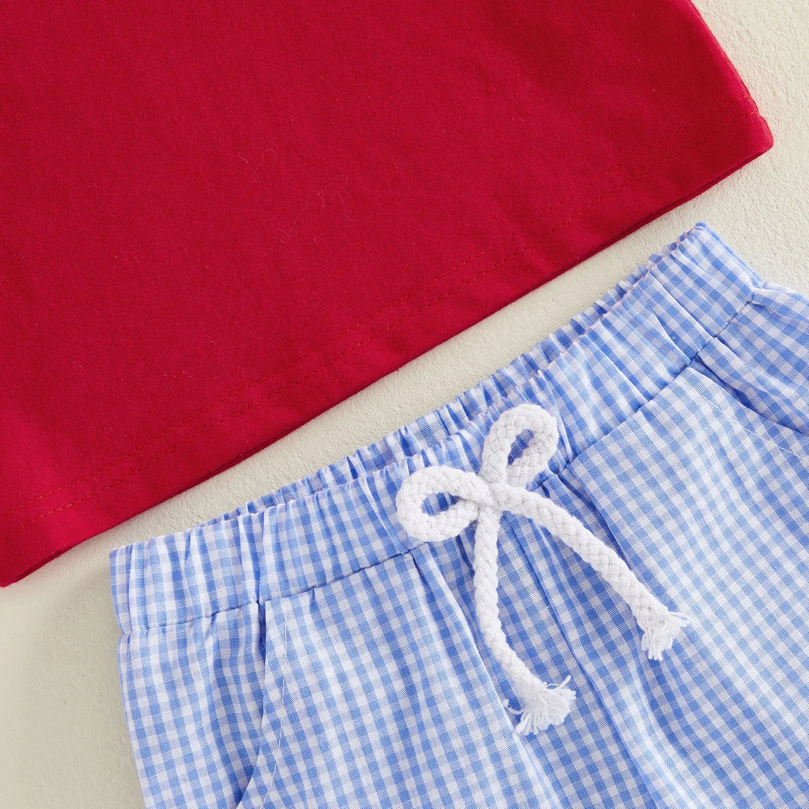 USA Flag Checkered Shorts Outfit