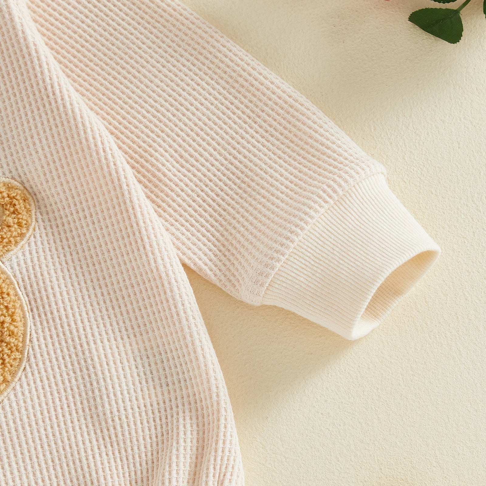 BABY REINDEER Waffle Knit Long-Sleeve Romper