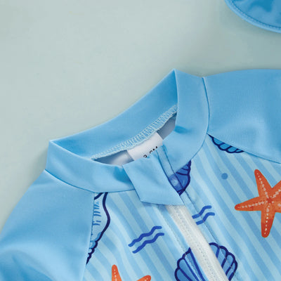 SEA SHELLS Swimsuit with Sun Hat