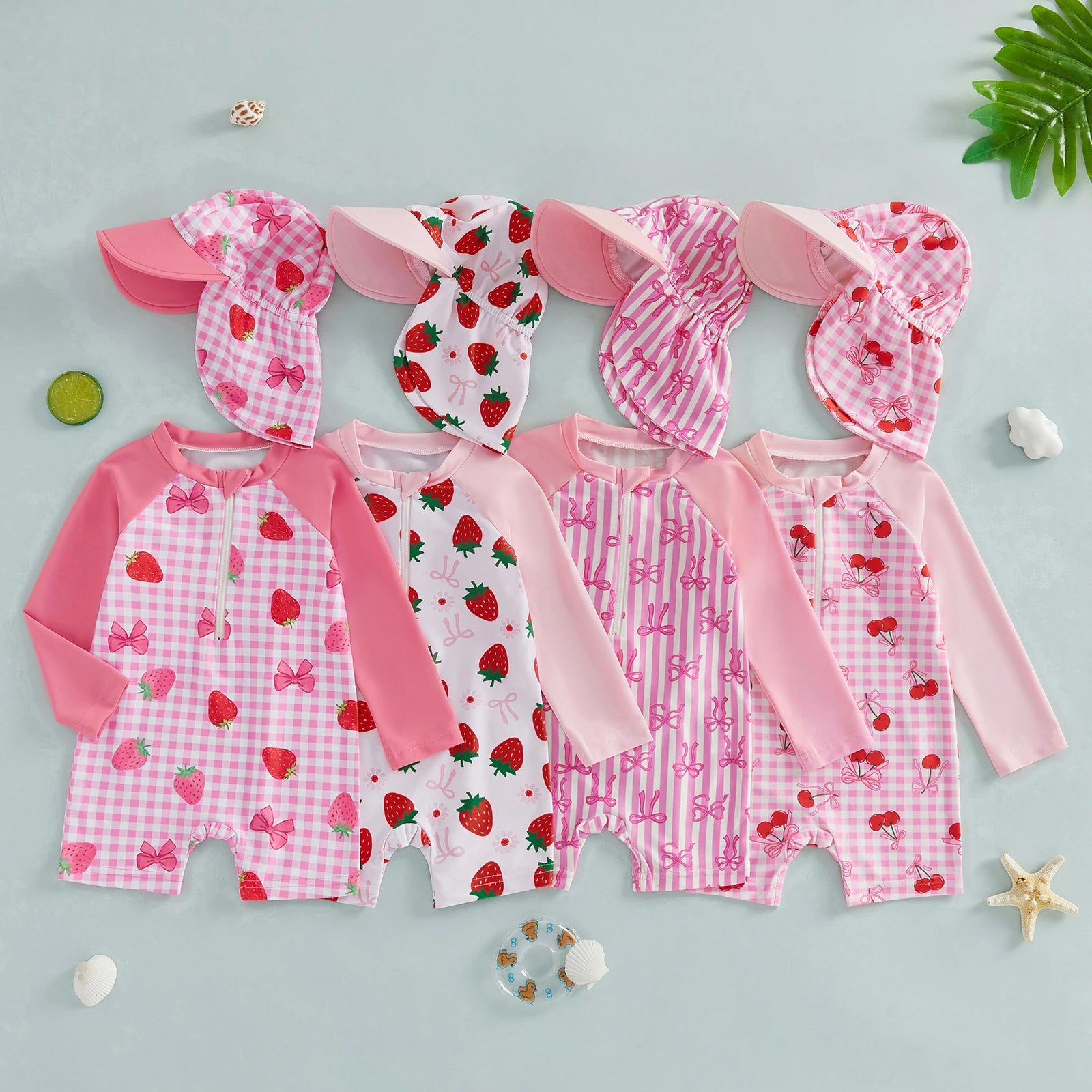 BERRIES & BOWS Swimsuit with Sun Hat