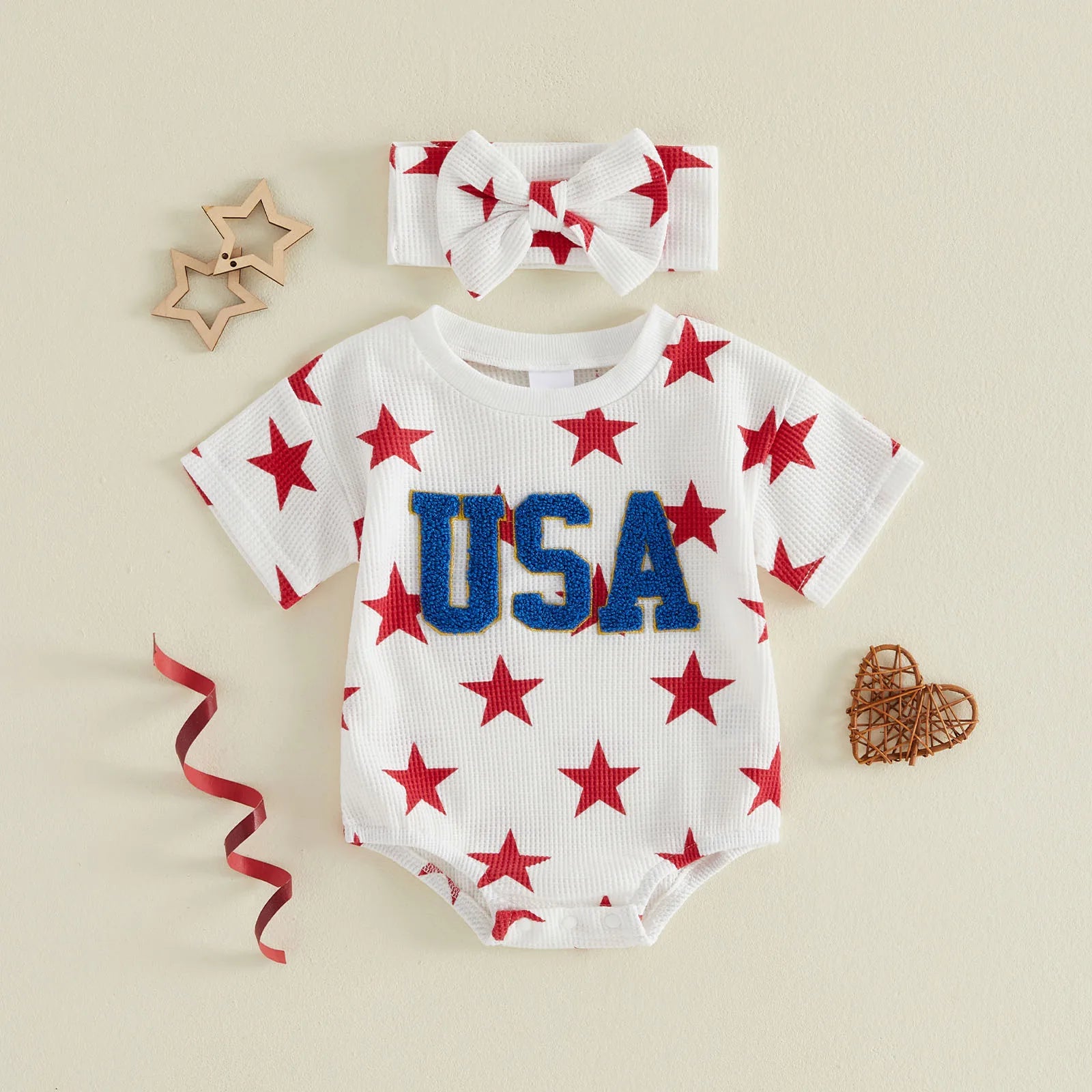 USA STAR White Romper