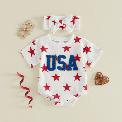 USA STAR White Romper
